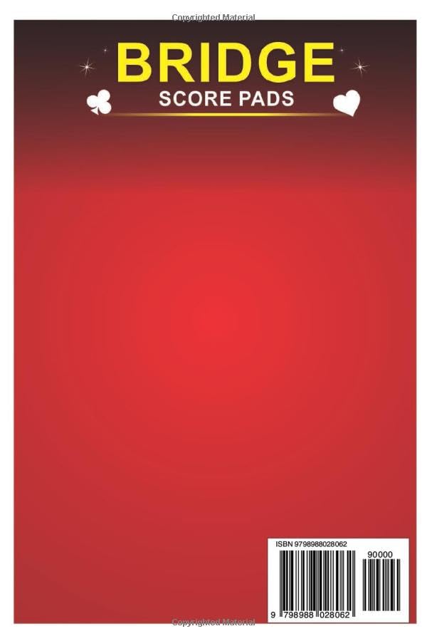 Bridge Score Pads: Large Print Score Sheets, 6" x 9" 100+ Pages