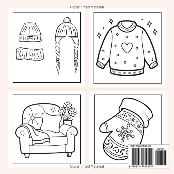 Cozy Girl Winter and Christmas Coloring Book: Features 50 Bold and Easy Coloring Book For Adults and Teens Relaxation