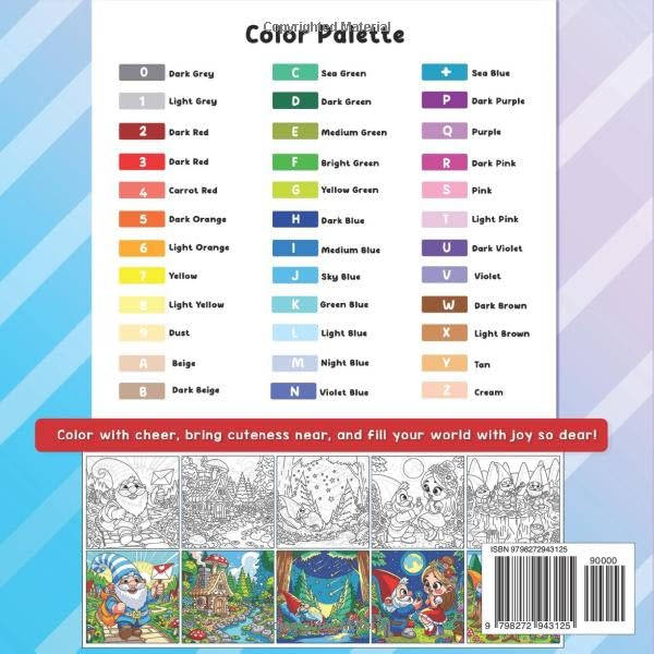 Color By Number Bold & Detailed Gnome Life: Cute and Fantasy Moments for Stress Relief and Joyful Coloring