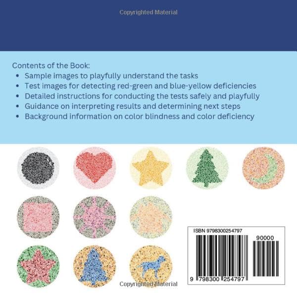 Color Vision Test for Children and Toddlers: Ishihara Plates for Parents: Red-Green Deficiency: Blue-Yellow Deficiency: Including Backgroun