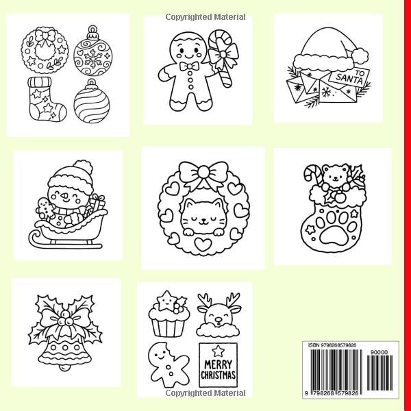 Cozy Christmas Bold And Easy Coloring Book: Festive Drawings for Adults and Teens| 8.5 x 8.5 inches | 50 Relaxing Designs