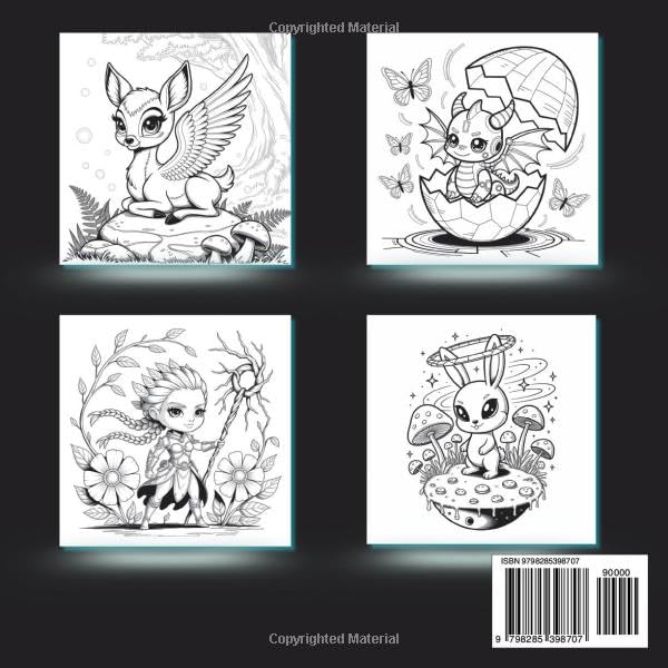 Whimsical Fantasy Creatures Coloring Book for Adults