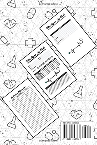Vital Signs Log Book: Daily Healthcare Journal to Monitor Weight, Pain Scale, Health Monitoring Record Log for Blood Pressure, Blood Sugar,