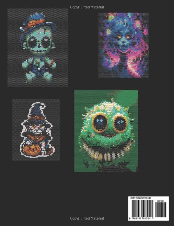 Spooky Halloween Mystery Mosaic Color By Number Coloring Book: 40 Vibrant Cute and Scary Color Challenges for Adults Seniors and Teens