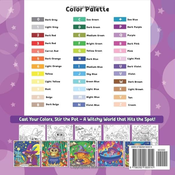 Color By Number Bold & Detailed Witchy Life: A Spooky-Cute Coloring Adventure of Magical Moments and Cozy Spells