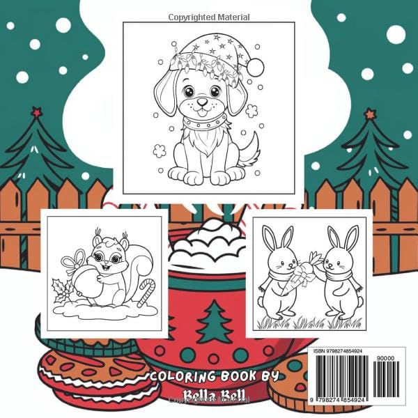 Animal Christmas: Spend endless hours of fun with this coloring book with cute critters celebrating the holidays