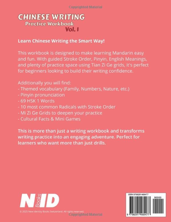 Chinese Writing Practice Book, Learn Stroke Order with Themed Vocabulary and Tian Zi Ge Grids: Master Basic Chinese Characters Step by Step