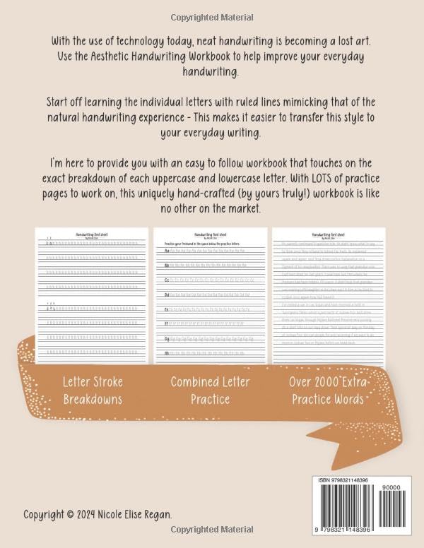 Aesthetic Handwriting Book - A Beginners Guide to Hand Lettering: For Adults and Teens