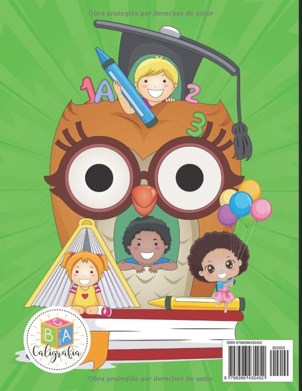 Aprender a escribir letras y numeros para niños de 5 6 7 años con actividades de preescritura: Cuaderno de caligrafia infantil facil y dive