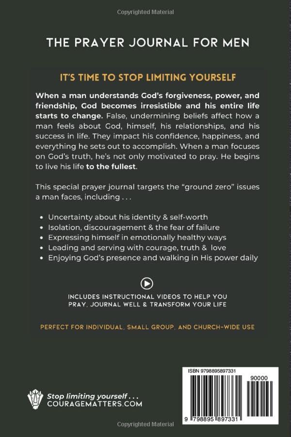 THE PRAYER JOURNAL FOR MEN: Defeat Discouragement, Fear & Failure | Become Powerful in Prayer & Win the Unique Battles a Man Faces
