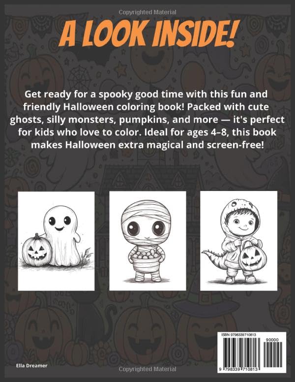 Spook-tacular Coloring Fun : Halloween Edition for Kids | 8.5 X 11 Inches | 35 Cute Coloring Designs | Perfect Gift for Kids Ages 2-8 and U