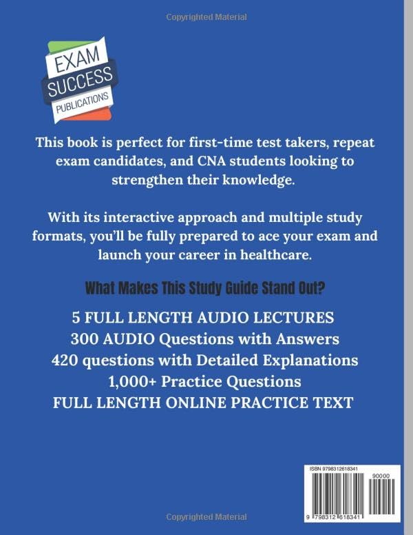 CNA STUDY GUIDE 2025-2026: Your Updated CNA Certification Exam Prep Book with Audio Lectures, Online Exams, FAQs, and Practice Questions