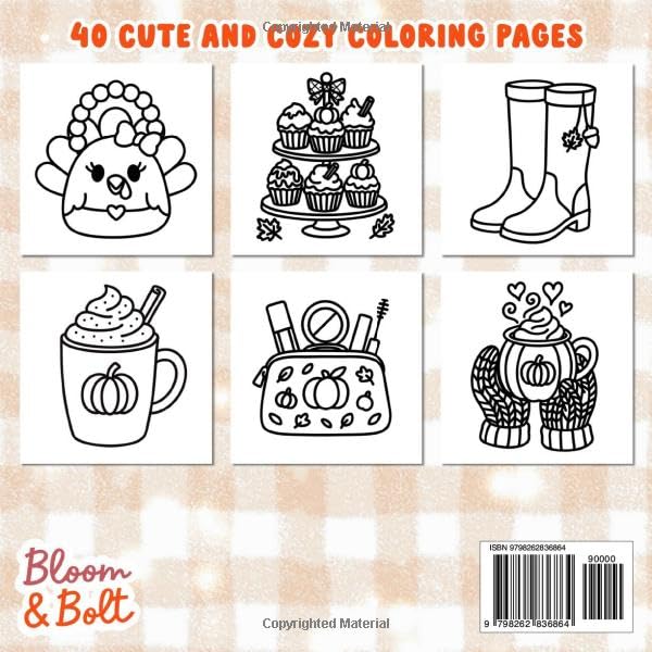 Autumn Moments Bold & Easy Coloring Book: 40 Cozy Fall Coloring Pages for Relaxation and Fun Featuring Pumpkins, Leaves, Acorns, Sweet Trea