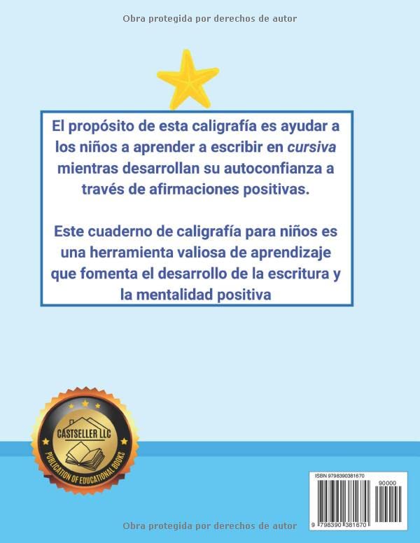 Caligrafía En Cursiva Radiante: Cuaderno de caligrafia para niños aprender a escribir y fortalecer su autoestima - Trazar y Repasar Letras,
