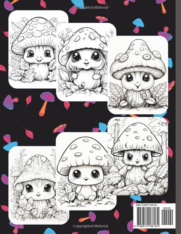 Adorable Creepy Baby Mushroom Coloring Book: 52 unique and cute designs (Adorable Creepy Mushrooms Coloring Book)