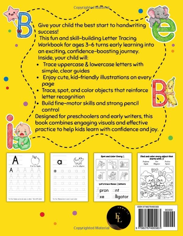 Big Letter Tracing Workbook for Kids Ages 3-6: A Simple, Effective Approach to Building Strong Early Writing Skills