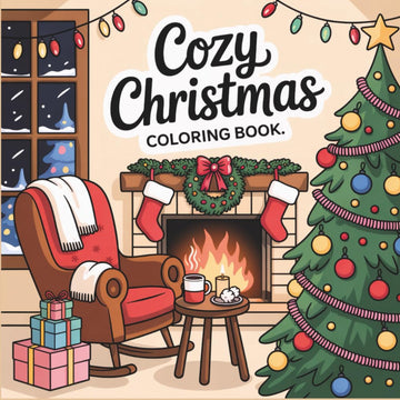 Cozy Christmas Coloring Book: Relaxing Designs for Adults and Teens with Winter Festive Scenes and Mindful Quotes on Left Pages