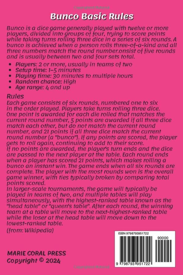 Bunco Score Sheets: 120 Score Keeping Pads for Bunco Dice Game Lovers | Includes Mini Bunco Box | Bunco Scorekeeping Book