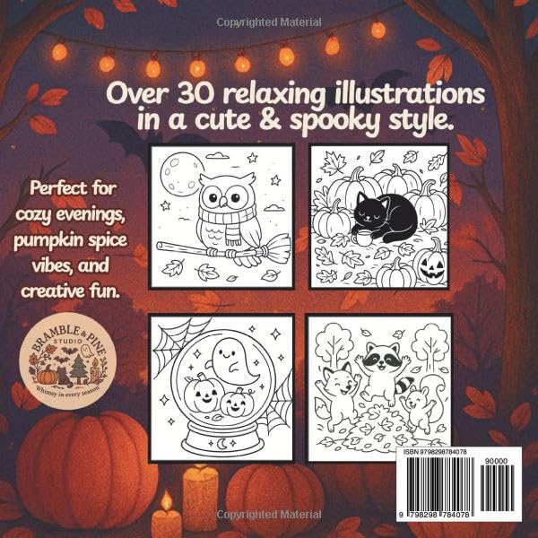 Cozy Little Haunts: Cute & Spooky Halloween Coloring Book for Relaxation and Fun