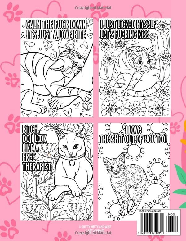 Swearing Cats Catitude Love Bites: Coloring Book of Funny Kitty Memes for Adult Relaxation