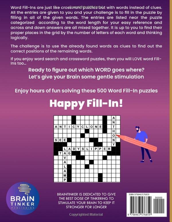 Ultimate Word Fill In Puzzle Book for Adults and Teens: 500 Word Fill Ins Puzzles with Large Print| Word Fill it in Puzzle Book for Seniors