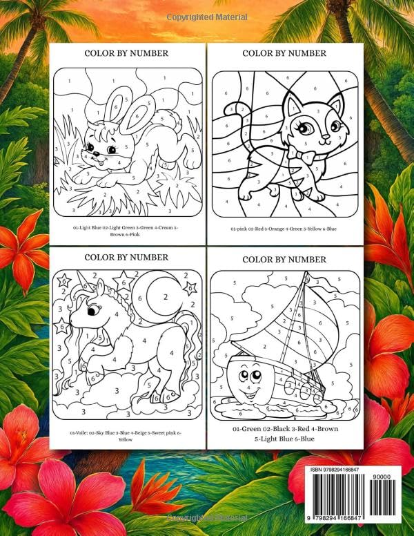 2025 New Color By Number Adult Coloring Book: Large Print Color By Number Coloring Book With Easy Designs Featuring Animals, Ocean Life