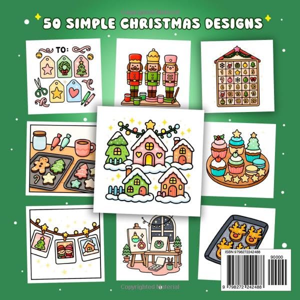 Christmas: Bold and Easy Coloring Book for Adults and Kids Featuring Simple Cozy Christmas Designs