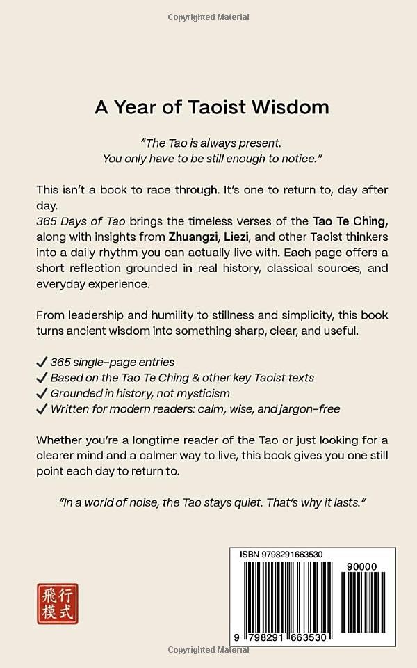 365 Days of Tao: A Daily One-Page Guide to the Tao Te Ching for Simplicity, Stillness, and a Calmer Life (The Everyday 365 Books)