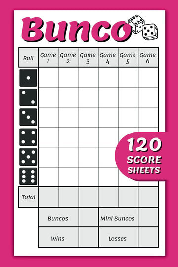 Bunco Score Sheets: 120 Score Keeping Pads for Bunco Dice Game Lovers | Includes Mini Bunco Box | Bunco Scorekeeping Book