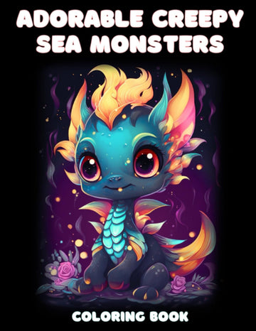 Adorable Creepy Sea Monsters Coloring Book: Fantasy Coloring Book for Kids, Teens & Adults with Cute Mermaids, Dragons, Mythical Creatures