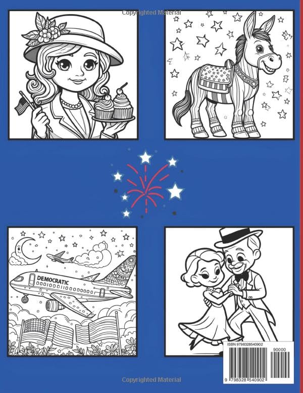 Coloring Book for Democrats: United States coloring book. Seniors and Adults.