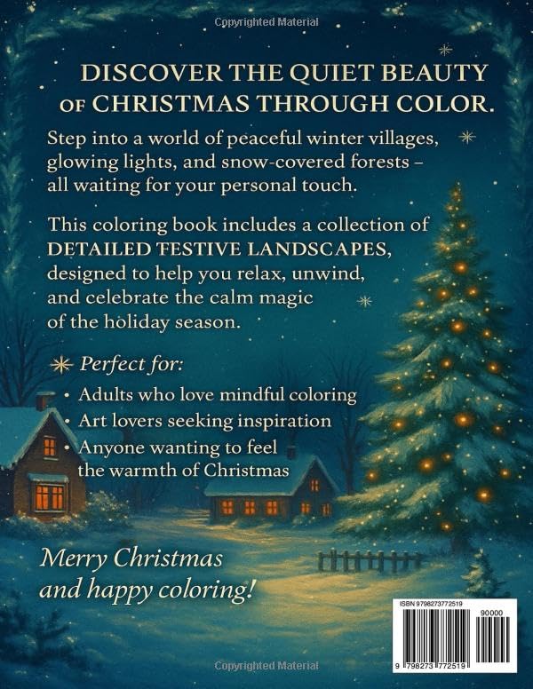 Christmas Landscapes Coloring Book – Volume 1