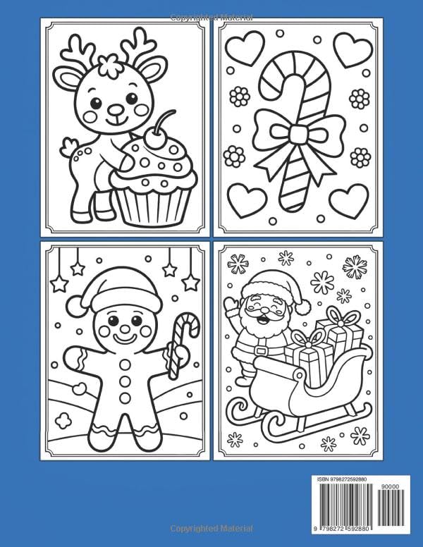 Christmas Coloring Book for Toddlers & Kids: Stocking Stuffers: 50 Big, Easy and Fun Holiday Designs to Color for Ages 2-6