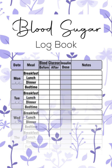 Blood Sugar: Weekly Log Journal, Large Print. (Logbooks)