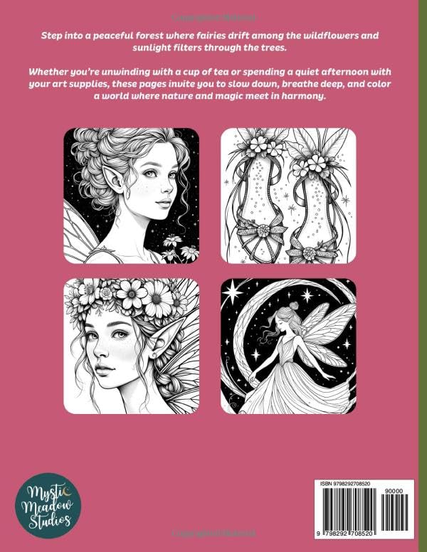 Woodland Fairy: Coloring Book for Adults and Teens Featuring Bohemian Fairies, Enchanted Forests, and Magical Accessories for Relaxation