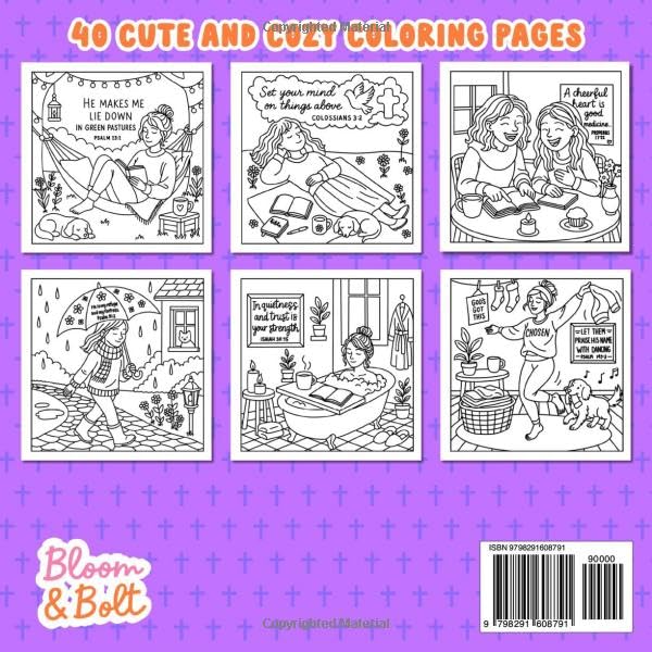 Christian Girl Moments Coloring Book: Faith-Filled, Uplifting, & Easy Christian Coloring Pages with Bible Verses and Wholesome Designs for