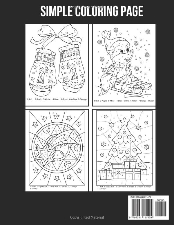 Christmas Color By Number Large Print Coloring Book: Large Print 50 Christmas Design Color By Number Coloring Book Adults