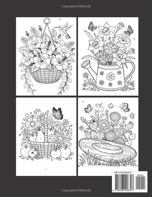 2026 Color By Number Adult Coloring Book: 100 Relaxing Large Print Color By Number Pages – Simple Designs of Flowers, Birds, Animals