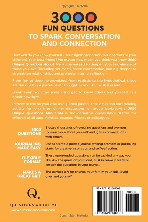 3000 Unique Questions About Me