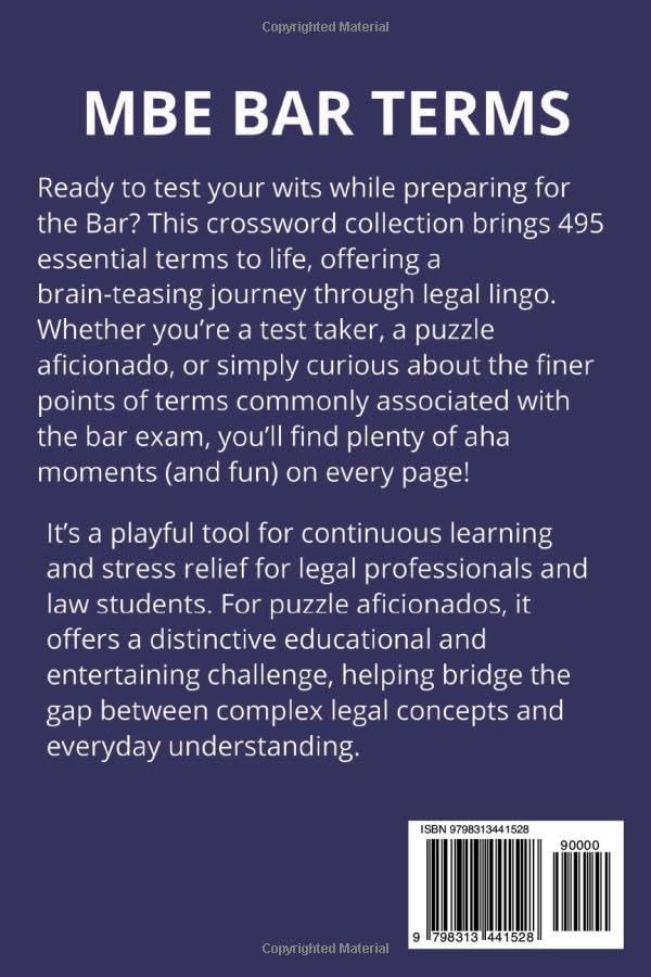 Ultimate MBE Bar Prep Crossword Puzzles: Sharpen Your Legal Mind, One Clue at a Time
