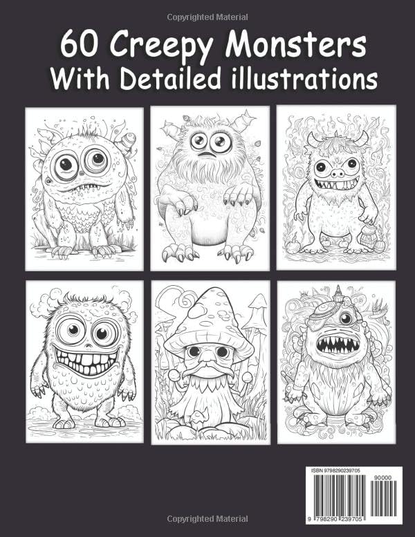 Adorable Creepy Monsters: A Fantasy Coloring Book for Adults with 60+ Mini Creatures for Fun, Relaxation & Surprise