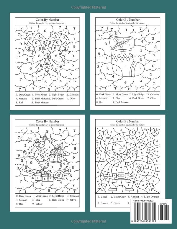 Christmas Color By Number For Kids: Christmas Coloring Book for Kids Ages 4-8 | Holiday Season and Winter Scene Designs