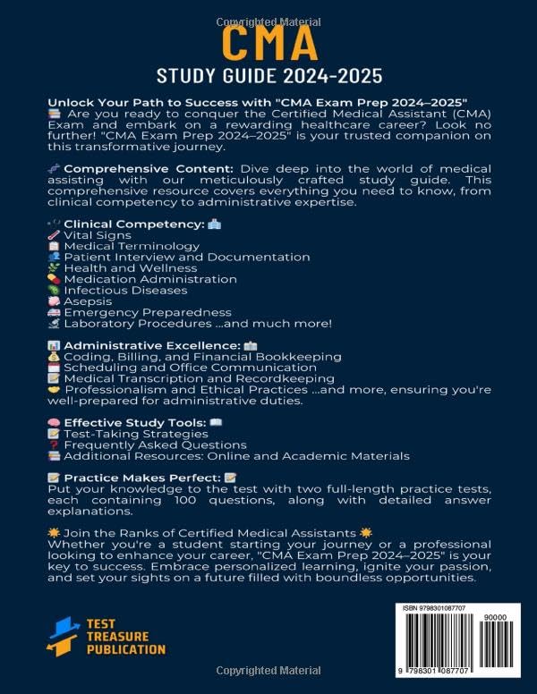 CMA Study Guide 2024-2025: Mastering the Certified Medical Assistant Exam with Comprehensive Study Material, Proven Strategies