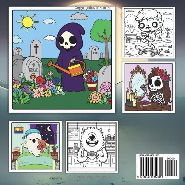 Spooky Cutie Coloring Book: A Unique Blend of Creepy and Adorable Creatures, Comfy and Cozy Designs, and Hygge-Inspired Scenes