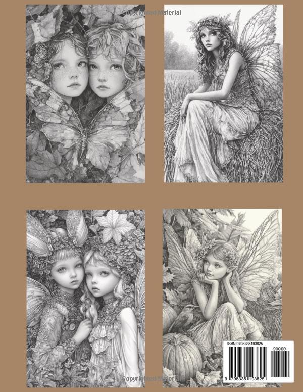 Autumn Fairies Adult Fantasy Coloring Book: Grayscale Coloring Book for Adults and Teens to Enhance Relaxation and Creativity