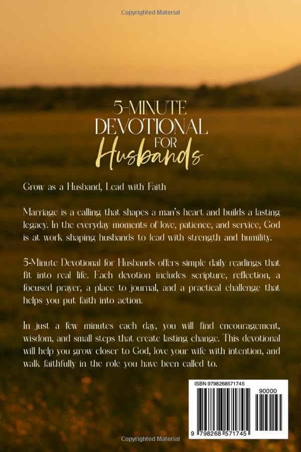 5-Minute Devotional for Husbands: Faith-based Devotions and Encouragement to Help Christian Men Grow in Love, Leadership