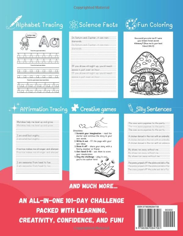 The 101-Day Print Handwriting Challenge for Kids Ages 6–10: Master Handwriting Skills with Science Facts, Jokes