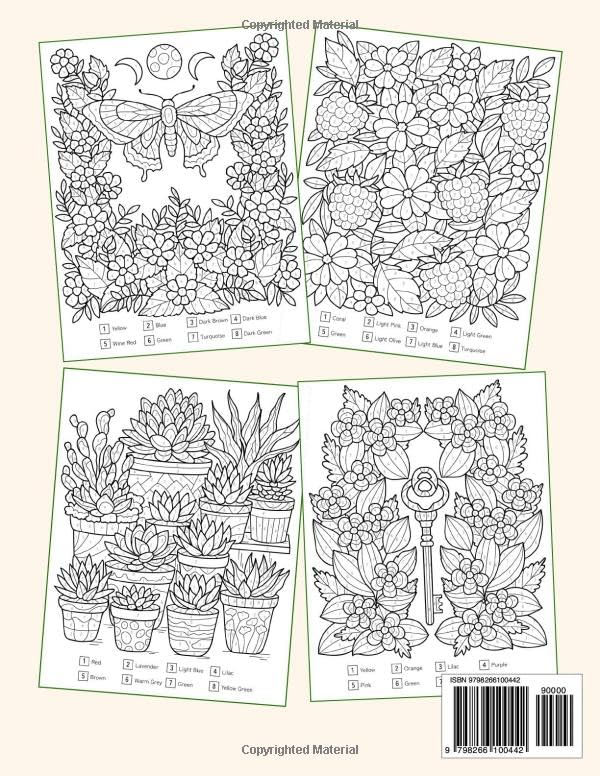 Color by Number Botanical Wonders: A Relaxing Coloring Book for Adults with 50 Floral and Plant Designs