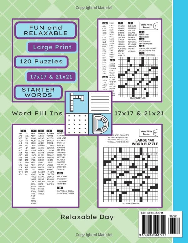 Word Fill Ins Fun and Relaxable: 120 Puzzles with Starter Words for Adults Young and Old, Teens and Older Kids