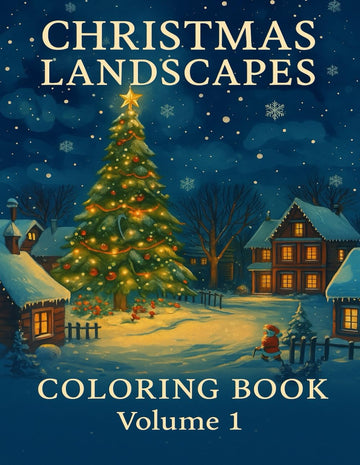 Christmas Landscapes Coloring Book – Volume 1